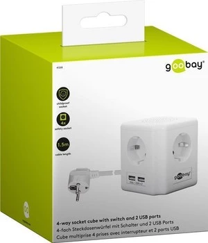 CUBE Steckdosenleiste Goobay 4xAC 2xUSB