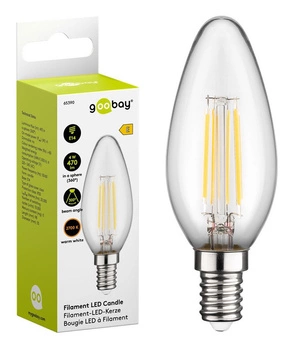 LED FILAMENT 4W E14 2700K Kerze Goobay E Birne