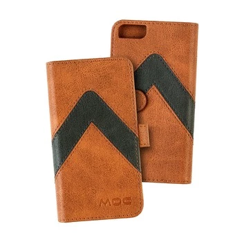 MOC Phone Wallet Klettverschluss Leder Geldbörse Braun