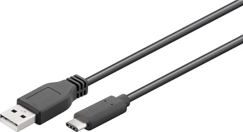 USB-C - USB-A 2.0 Kabel Schwarz 0.5m Goobay