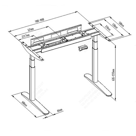 Spacetronik SPE-228B elektrischer Tischständer