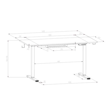 Spacetronik Moris 124WW 140x60 elektrischer Schreibtisch