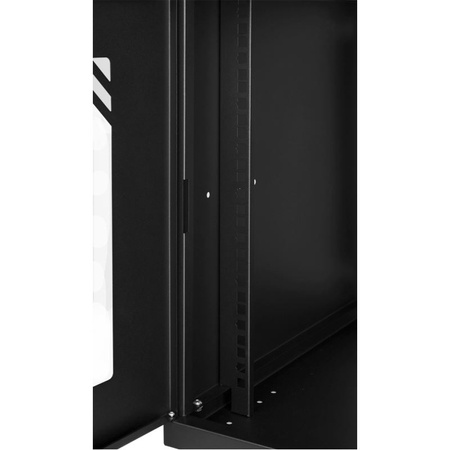 Szafa RACK 19'' 9U 450mm CZARNA Szklane drzwi