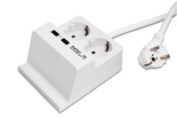 Listwa zasilająca z podstawką 2x 230V i 2x USB 2,5A PeakTech 3125