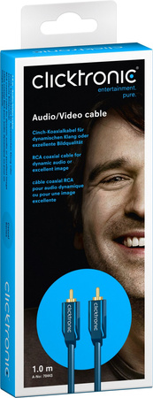 CLICKTRONIC Audiokabel 1xRCA - 1xRCA Koaxial 75m