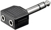 Adapter audio przejście 2x gniazdo Jack 3,5mm na 1x wtyk Jack 6,35mm Goobay