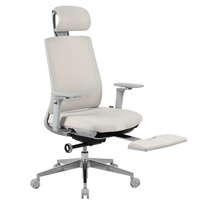 Fotel ergonomiczny biurowy 5D z podnóżkiem Spacetronik Albert Beżowy