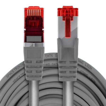 RJ45 CAT 6 S/FTP AWG27 LSZH Kabel grau 25m