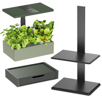 Zestaw DONICZKA nawadniająca 10L Zielona + KWIETNIK SZUFLADA LAMPA do roślin SMART GARDEN Spacetronik