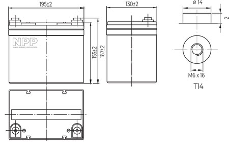 Gel-Batterie NPG 12V 33Ah NPP AGM DEEP GEL