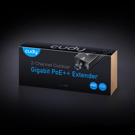PoE++ Außenbereich 1x2 IP67 Gigabit Extender POE25