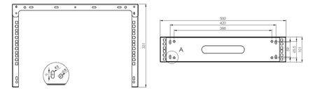 Uchwyt Rack ścienny 19" 2U 330mm Czarny