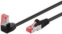 Kabel LAN Patchcord CAT 6 S/FTP CZARNY KĄTOWY 1x90st. 3m