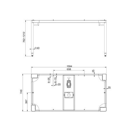 Spacetronik elektrischer Tischständer SPE-422W