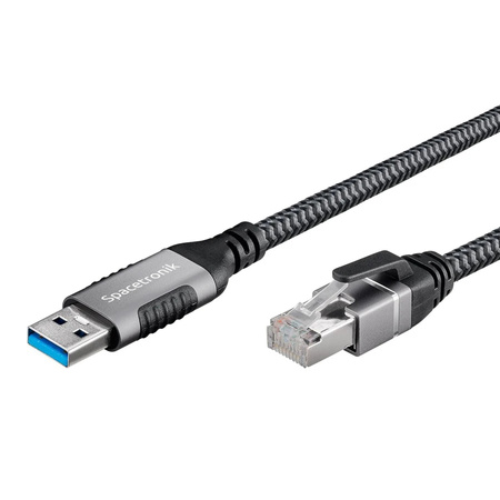 Karta sieciowa USB Gigabit, kabel adapter Ethernet USB-A 3.0 do RJ45 Spacetronik, 2m
