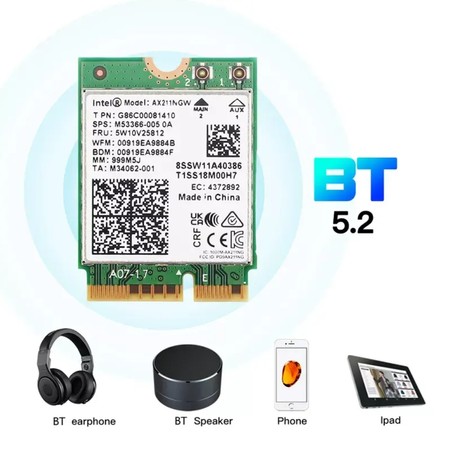 Netzwerkkarte AX211 WiFi 6e BT Intel Dual Band