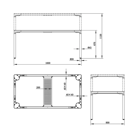 Spacetronik SPE-424B elektrischer Tischständer