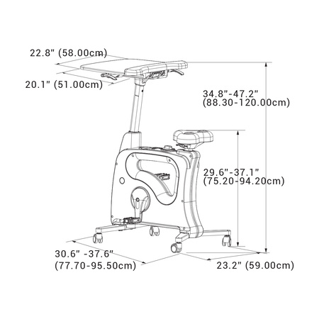 Rower stacjonarny ze stolikiem Spacetronik Workbike