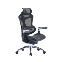 Ergonomiczny fotel biurkowy 6D Spacetronik DORIS 40 czarny z regulowanym zagłówkiem i podłokietnikami