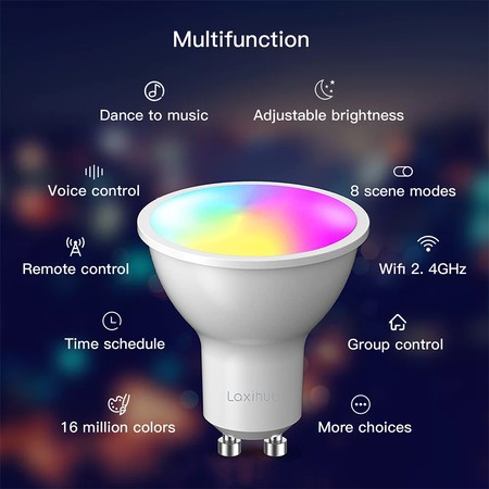 RGB WiFi GU10 Tuya Laxihub intelligente Glühbirne