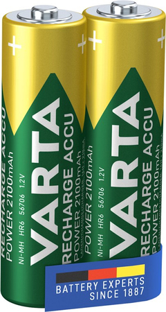 Akumulatory VARTA Recharge LR06 AA 1,2V 2100mAh 2szt - zdjęcie 2