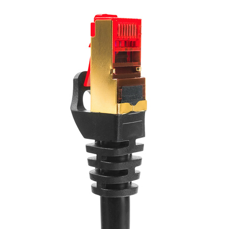 Kabel LAN przedłużacz CAT7  S/FTP CU czarny 0,5m