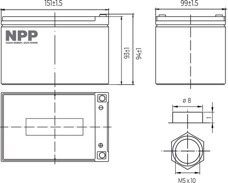 Akumulator LFP LiFePO4 12.8V 18Ah T2