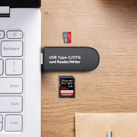 Czytnik kart pamięci 3w1 SD microSD USB USB-C Micro USB SPU-CR02