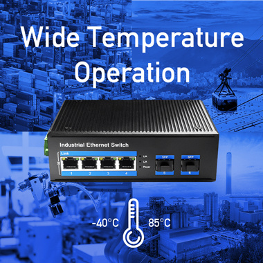 6-portowy przełącznik SWITCH przemysłowy POE 4x RJ45 gigabit 2x SFP  cudy IG1004S2P