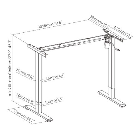 Spacetronik SPE-120B elektrischer Tischständer