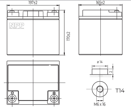 Gel-Batterie NPG 12V 40Ah NPP AGM DEEP GEL