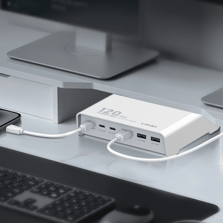 120W 6 Port USB A und C Ladegerät Ldnio Q605 schwarz