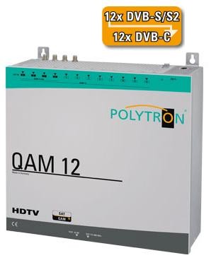 POLYTRON QAM 12 EM 8x DVB-S2 / 8x DVB-C FTA Sender