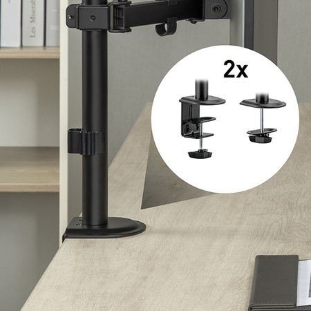 Spacetronik - Monitor-Halterung - Einzelne Bildschirm-Halterung - Monitorständer schwenkbar und drehbar - Diagonale von 17 bis 32 Zoll - Höhenverstellbare Monitorerhöhung - VESA 75/100