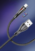 Kabel z diodą LED do szybkiego ładowania USB-A / micro-USB 1m szary LS461M