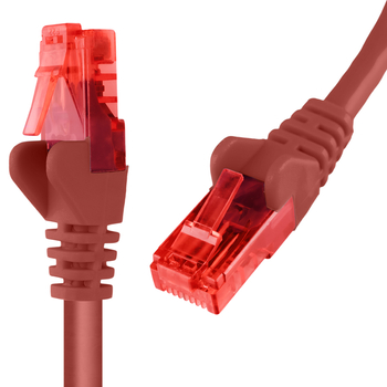 RJ45 CAT 6 U/UTP AWG24 rot 0,5m Kabel