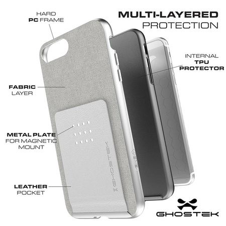 Etui Exec 2 Apple iPhone 7 8 Plus srebrny