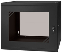 Szafa RACK 19'' 9U 450mm CZARNA Szklane drzwi