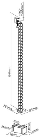 Prowadnica kablowa z uchwytem SPK-181B 130cm