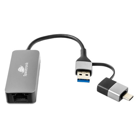 Externer Netzwerkadapter USB-C USB 3.2 auf LAN-Anschluss 2.5Gbps Spacetronik