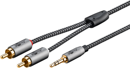 Audiokabel Klinke - 2x RCA Goobay Plus TEXTIL 3m
