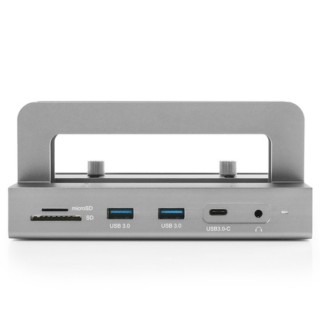 Podstawka pod laptopa z multiportem 11 w 1 Spacetronik srebrna