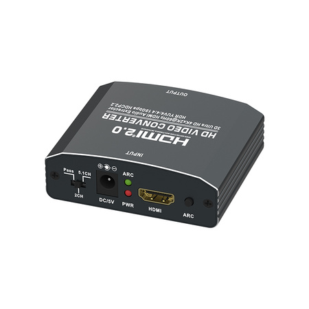 Rozgałęźnik HDMI na HDMI 2.0 + Audio 5.1 SPDIF, coaxial, AUX 4Kx2K@60Hz  Spacetronik SPH-AE09