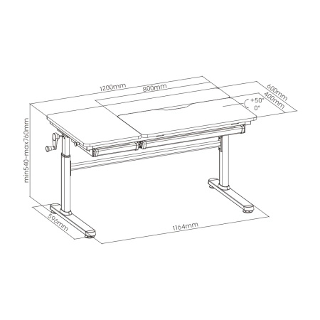 Biurka dla dziecka ręczne Spacetronik XD SPE-X104WA 120x60 cm biały+niebieski OUTLET