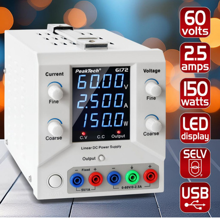 Labornetzteil 60V 2.5A PeakTech 6172 USB