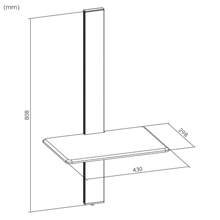 Regulowana półka ścienna srebrno-drewniana (dąb) Spacetronik SPGC21 stal 43cm