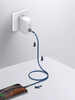 Kabel z diodą LED do szybkiego ładowania USB-A / micro-USB 1m szary LS461M