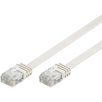 Kabel LAN Patch cord CAT 5E U/UTP PŁASKI BIAŁY 1m