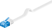 Kabel LAN Patchcord CAT 6A U/UTP PŁASKI biały 1m