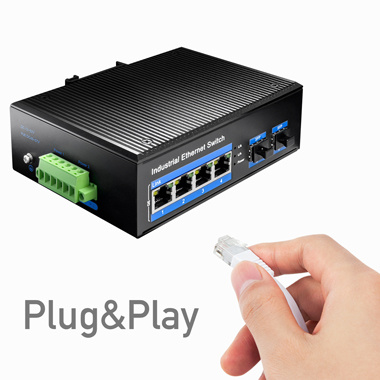 6-portowy przełącznik SWITCH przemysłowy POE 4x RJ45 gigabit 2x SFP  cudy IG1004S2P